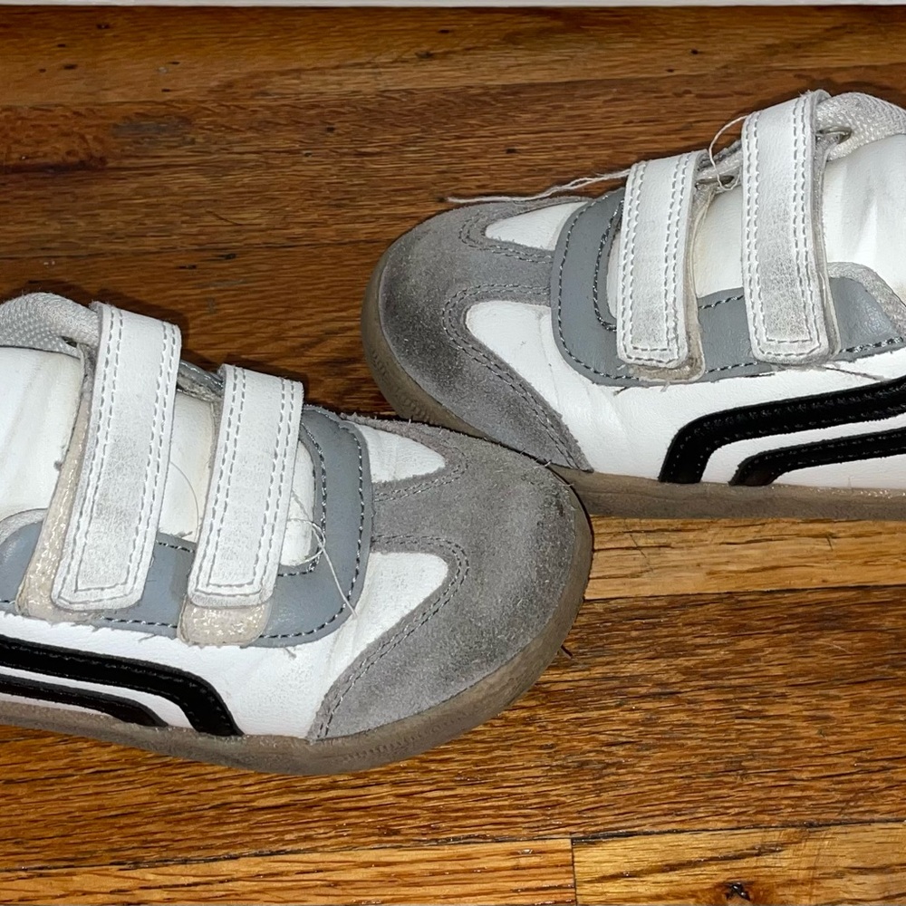 Target White and Gray Kids Sneakers. Size 10